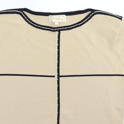 Frank Saul Womens Beige  Knit Pullover Jumper Size L