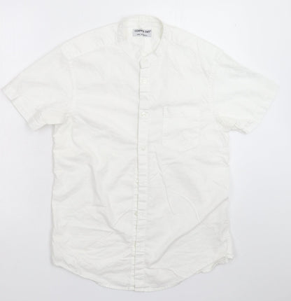 Mens UK Size M Cedar Wood State White  Button-Up Short Sleeve Casual Shirt