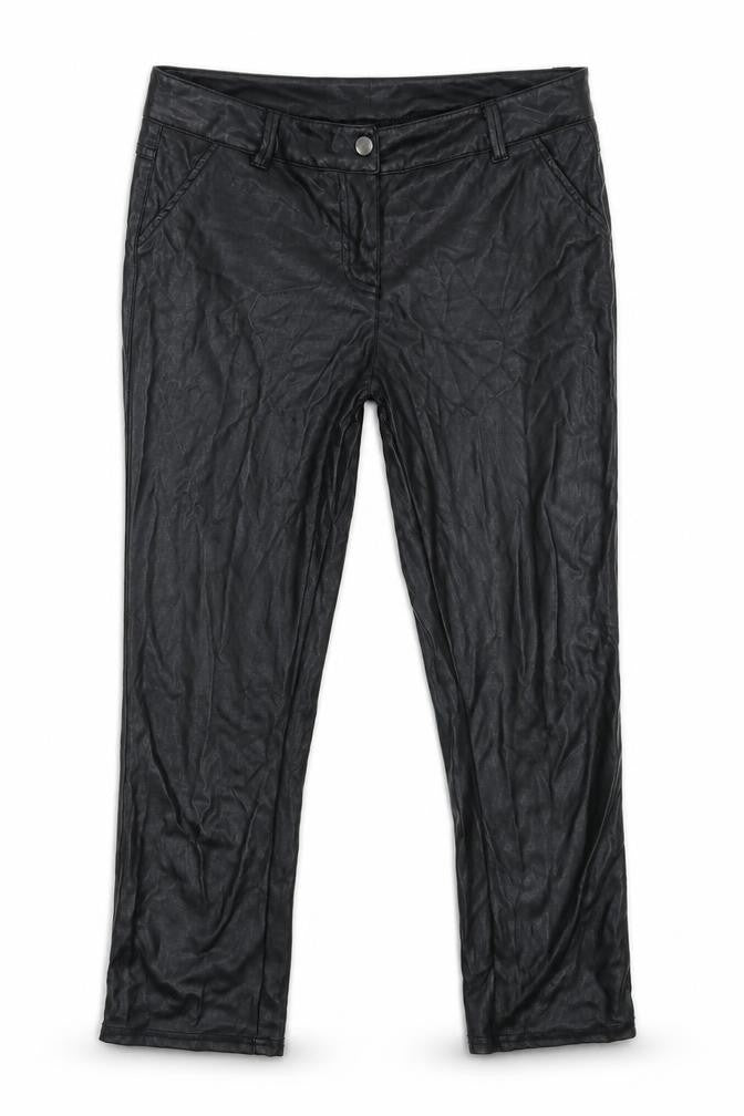 Front view of South women’s black cropped trousers, size UK 12, 23-inch leg