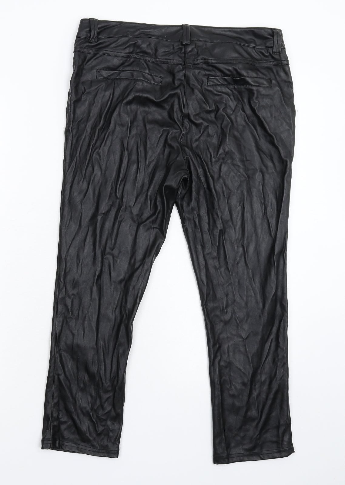 Womens UK Size 12 South Slim Fit Cropped Black Trousers
