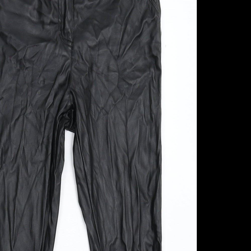 Womens UK Size 12 South Slim Fit Cropped Black Trousers