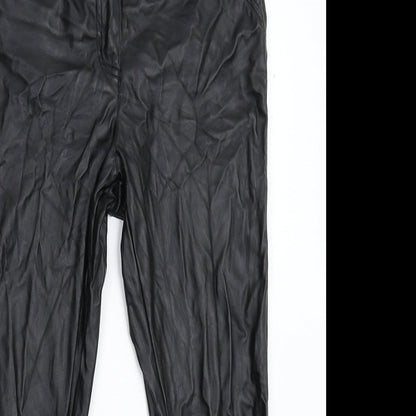 Womens UK Size 12 South Slim Fit Cropped Black Trousers