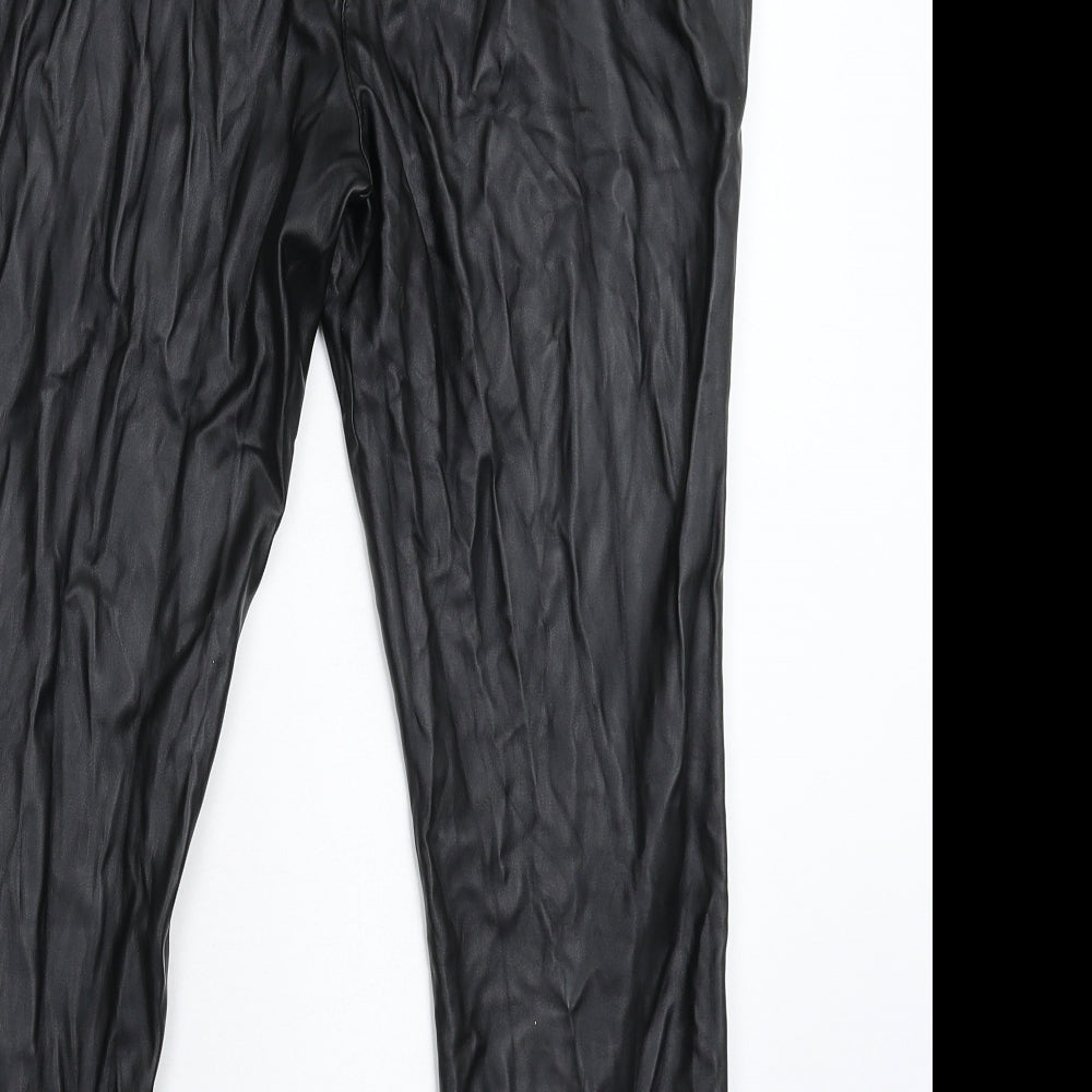 Womens UK Size 12 South Slim Fit Cropped Black Trousers