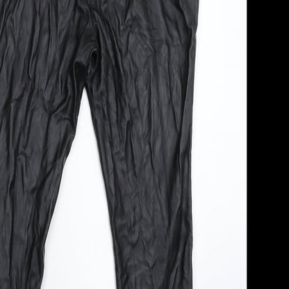 Womens UK Size 12 South Slim Fit Cropped Black Trousers