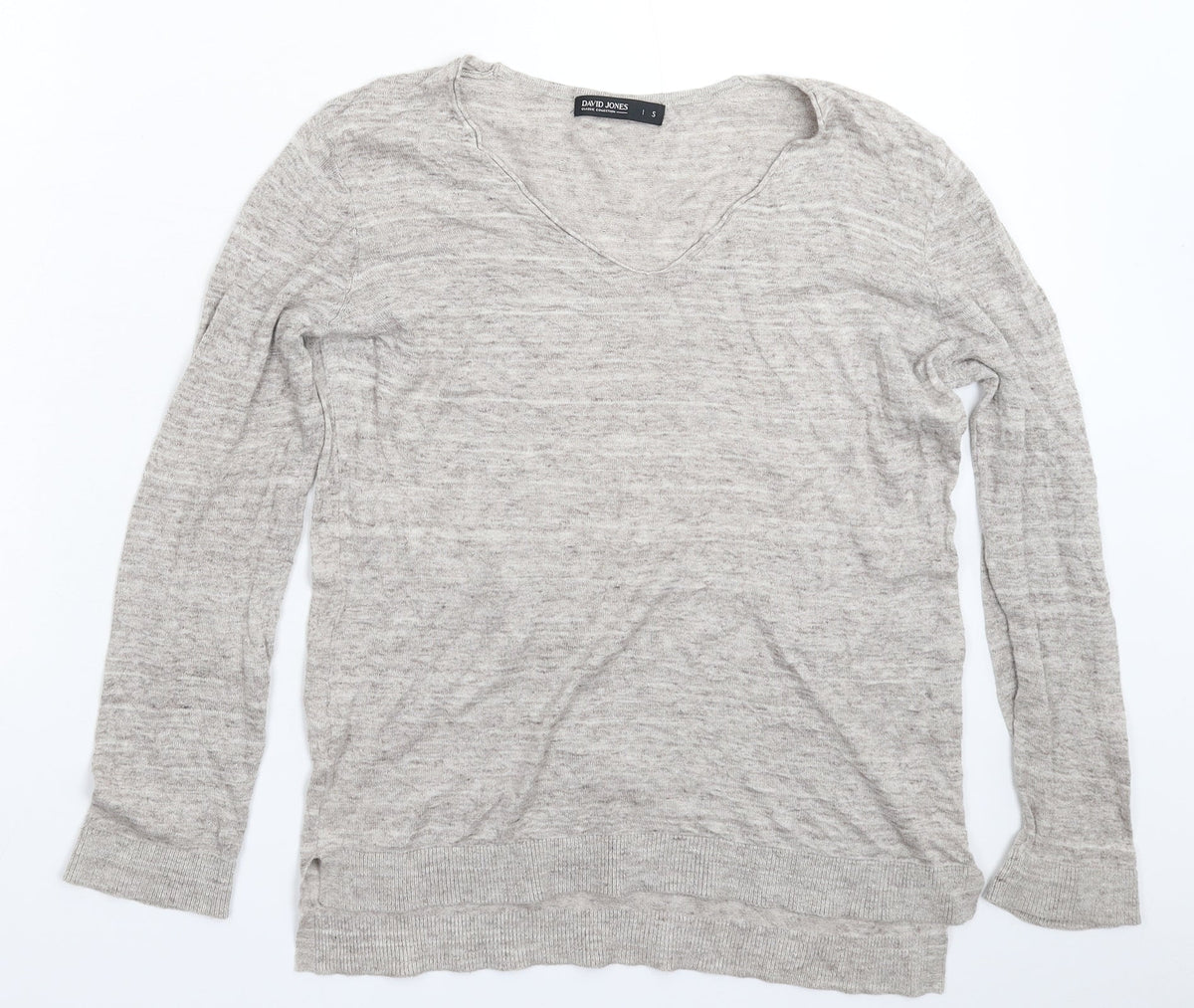 Additional front view of David Jones women’s grey knit jumper, size S