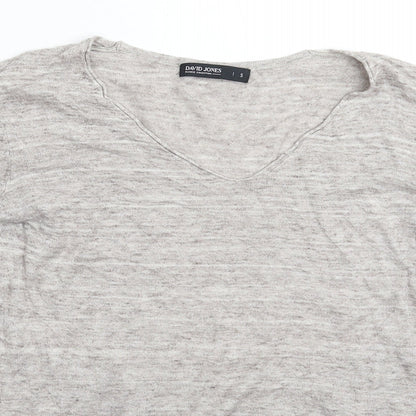 Close-up detail of David Jones women’s grey knit jumper, size S