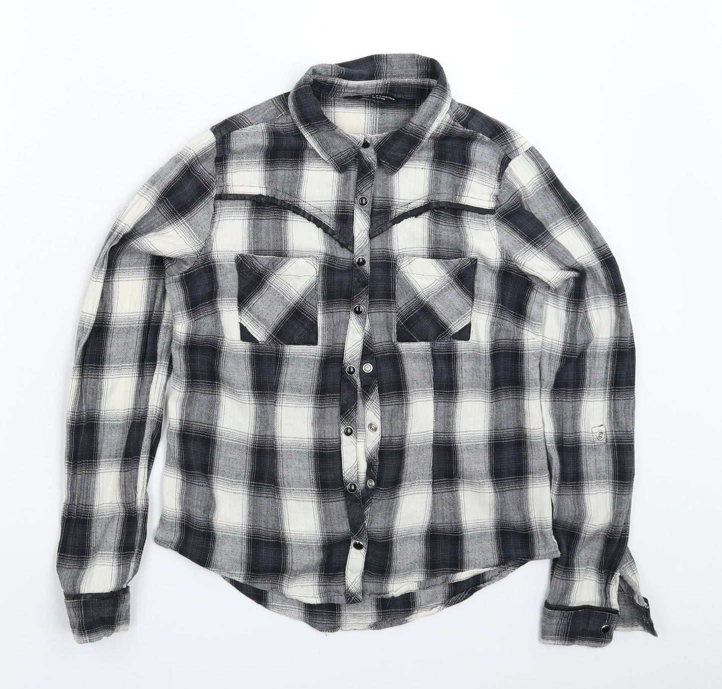 Dorothy Perkins Womens Multicoloured Check  Basic Button-Up Size 10