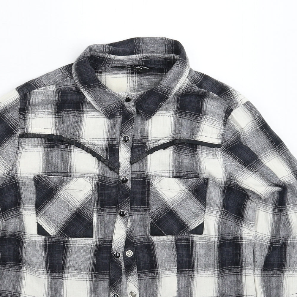 Dorothy Perkins Womens Multicoloured Check  Basic Button-Up Size 10