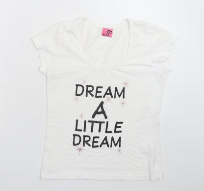 Adore Womens White   Basic T-Shirt Size S