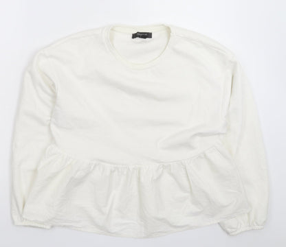Additional front view of Primark women’s white pullover sweatshirt, size UK 12