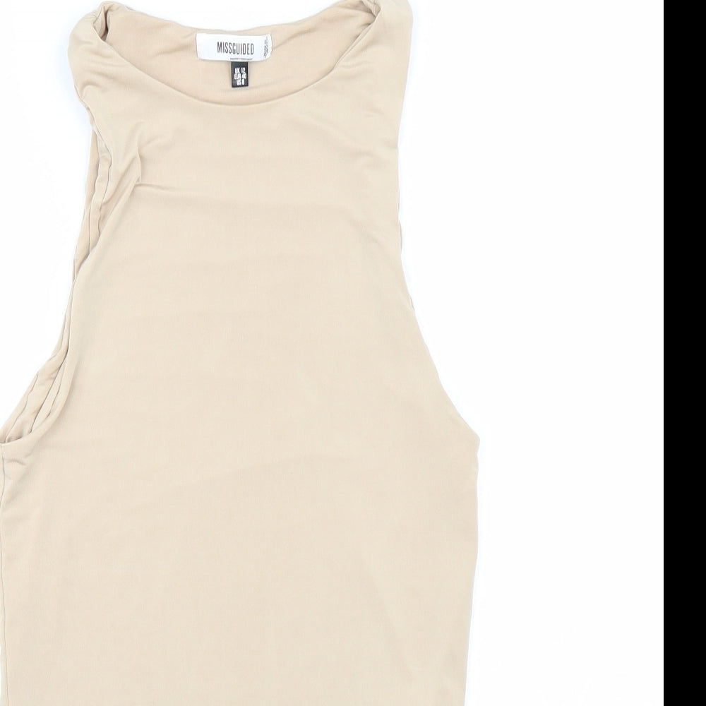 Missguided Womens Beige   Catsuit One-Piece Size 12