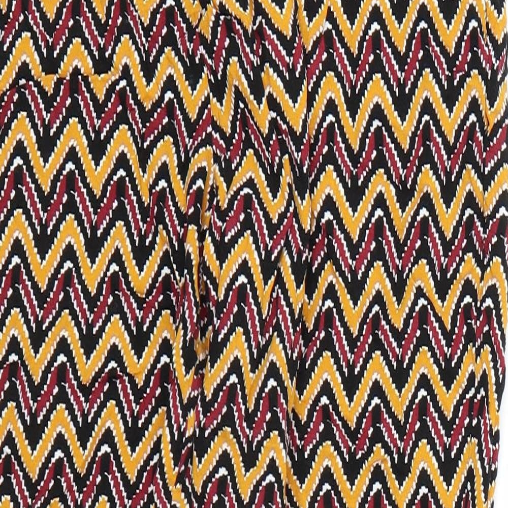 Womens UK Size 12 Papaya Regular Fit Capri Yellow Trousers