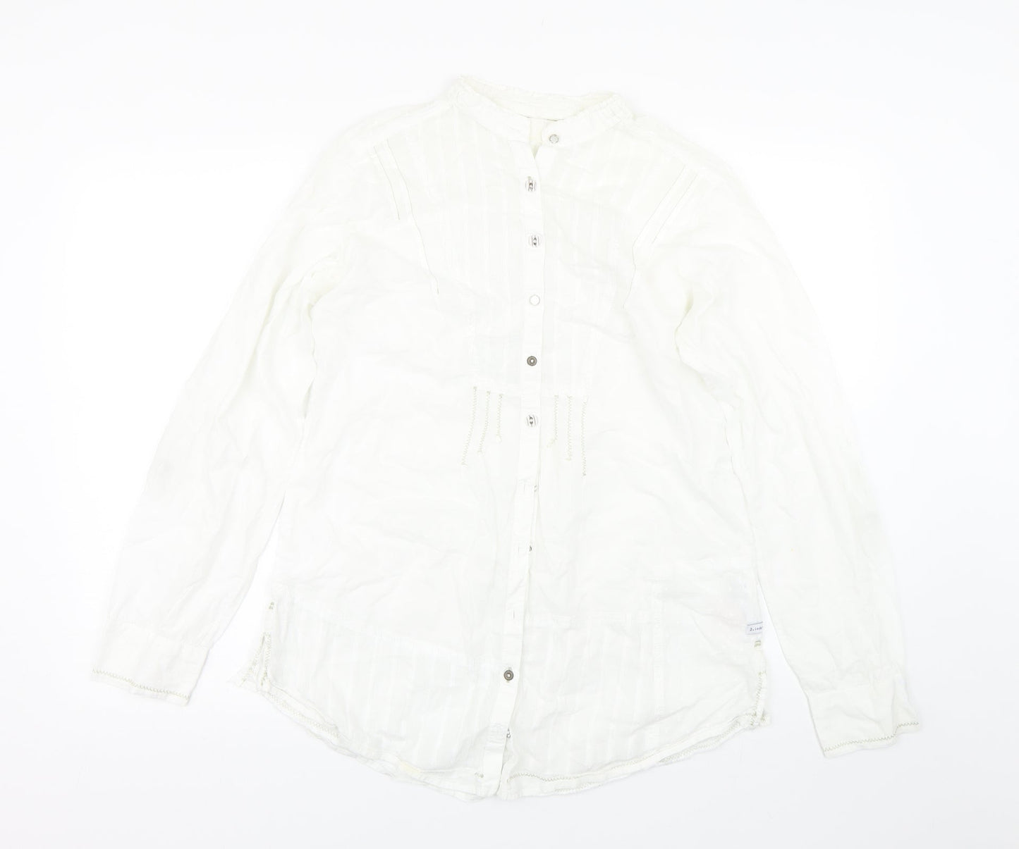 Womens UK Size 12 Preworn White Basic Button-Up