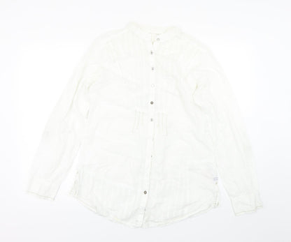 Womens UK Size 12 Preworn White Basic Button-Up