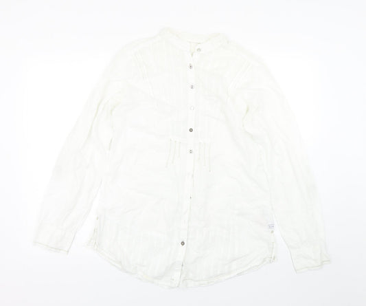 Womens UK Size 12 Preworn White Basic Button-Up
