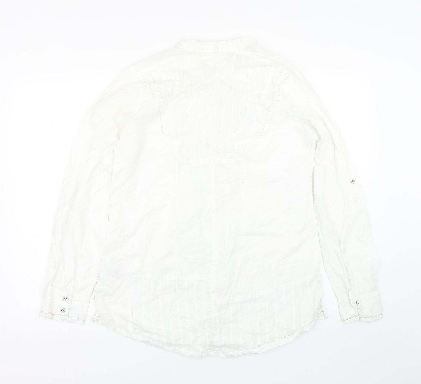 Womens UK Size 12 Preworn White Basic Button-Up