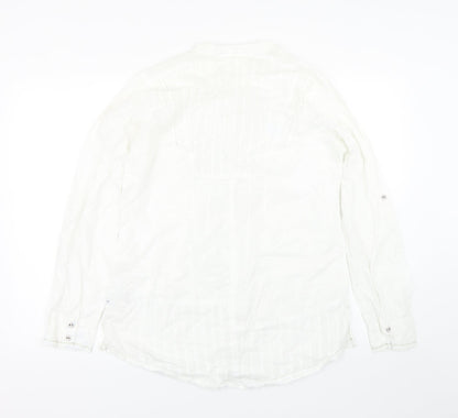 Womens UK Size 12 Preworn White Basic Button-Up