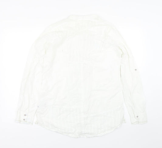 Womens UK Size 12 Preworn White Basic Button-Up