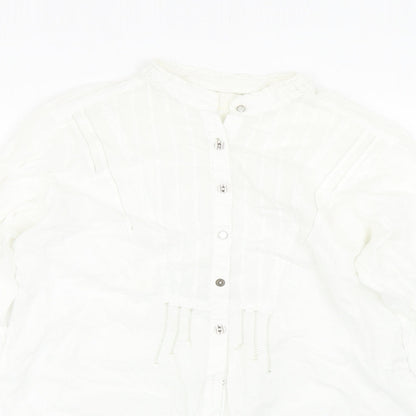 Womens UK Size 12 Preworn White Basic Button-Up
