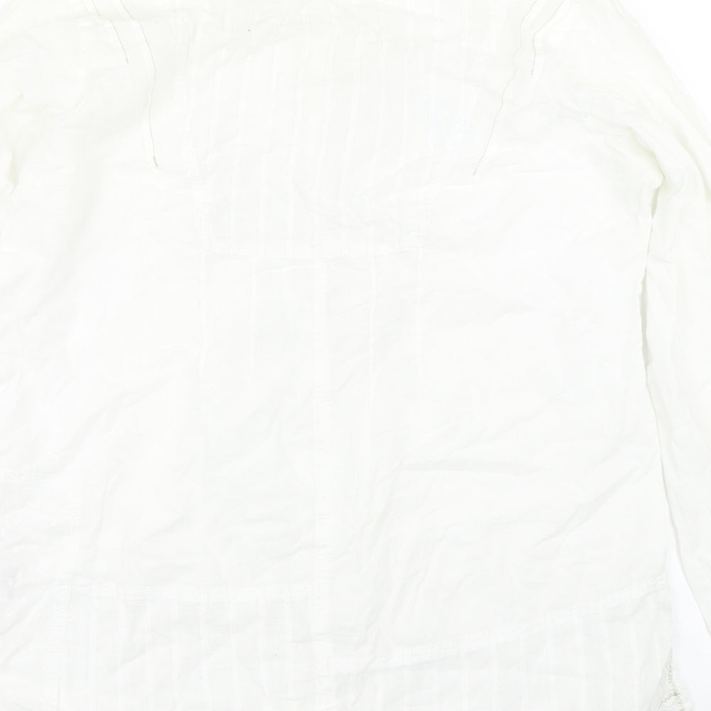 Womens UK Size 12 Preworn White Basic Button-Up