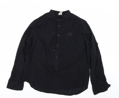 Riviera Maya Mens Black    Button-Up Size XL