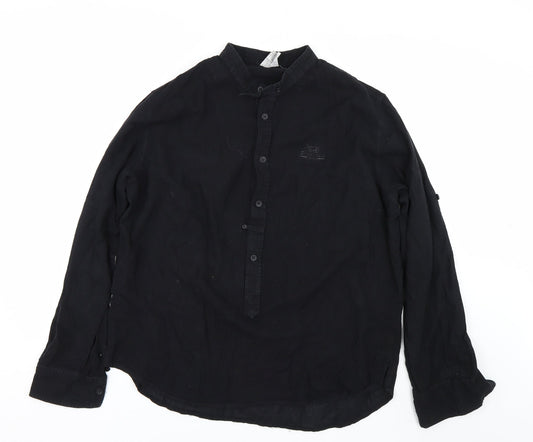 Riviera Maya Mens Black    Button-Up Size XL