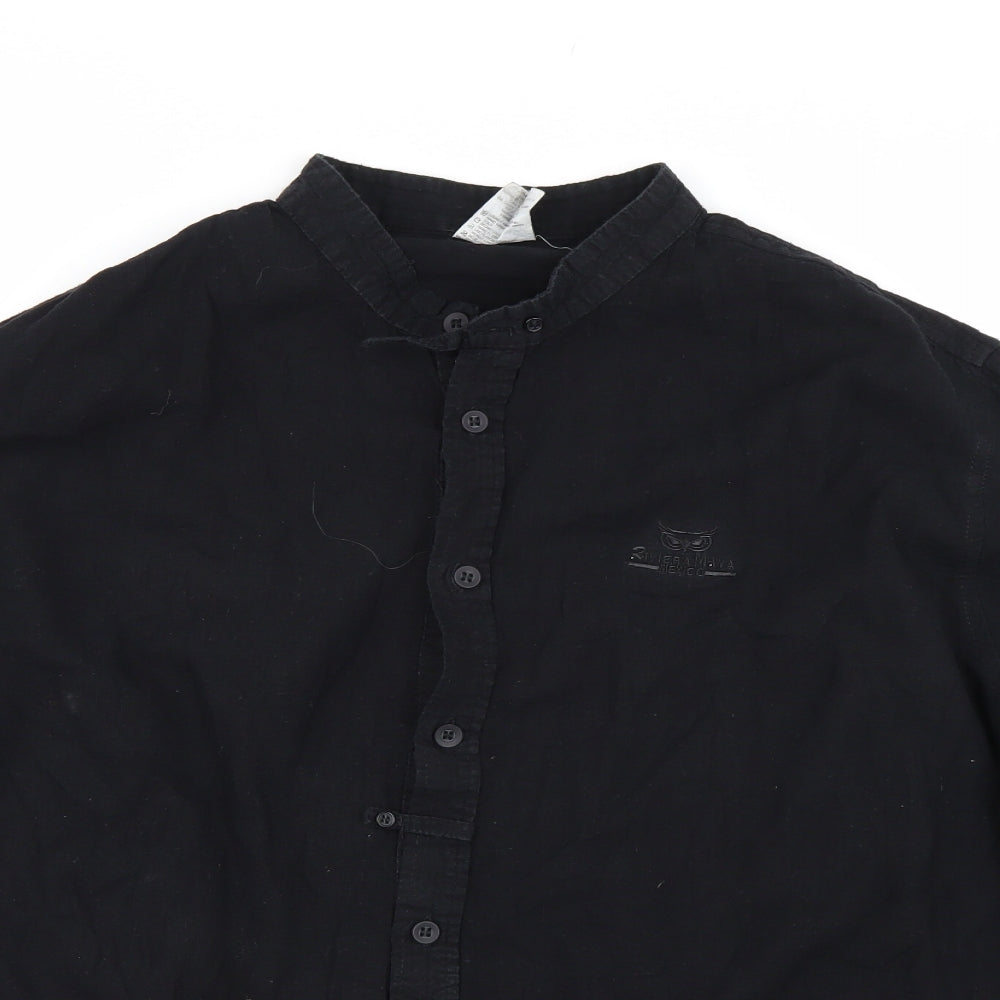 Riviera Maya Mens Black    Button-Up Size XL