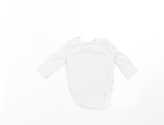 TU Baby Grey Striped  Babygrow One-Piece Size 0-3 Months  - rabbits