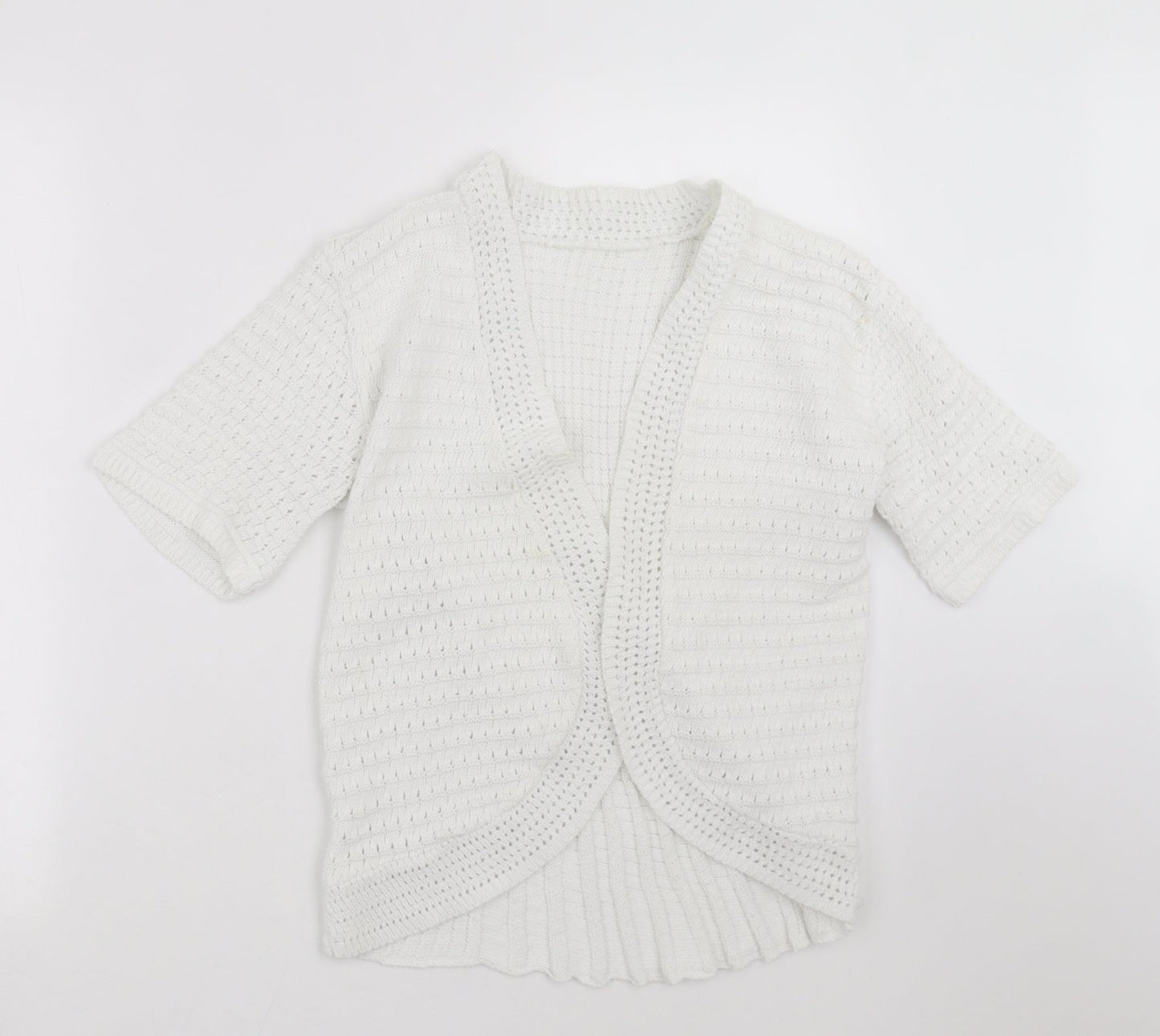 Womens UK Size S Preworn White Cardigan Jumper