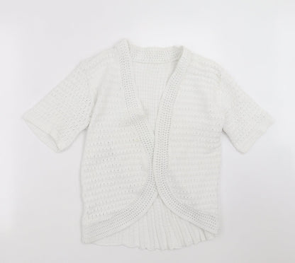 Womens UK Size S Preworn White Cardigan Jumper