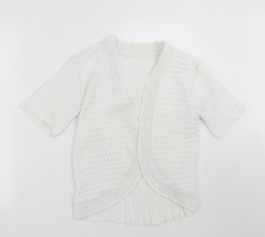 Womens UK Size S Preworn White Cardigan Jumper