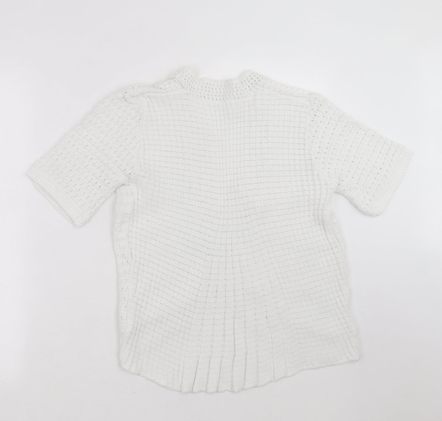 Womens UK Size S Preworn White Cardigan Jumper