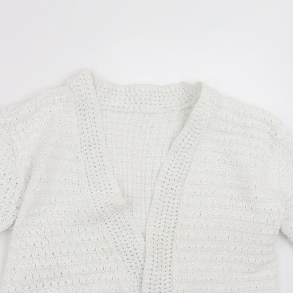 Womens UK Size S Preworn White Cardigan Jumper