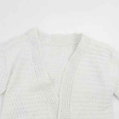 Womens UK Size S Preworn White Cardigan Jumper
