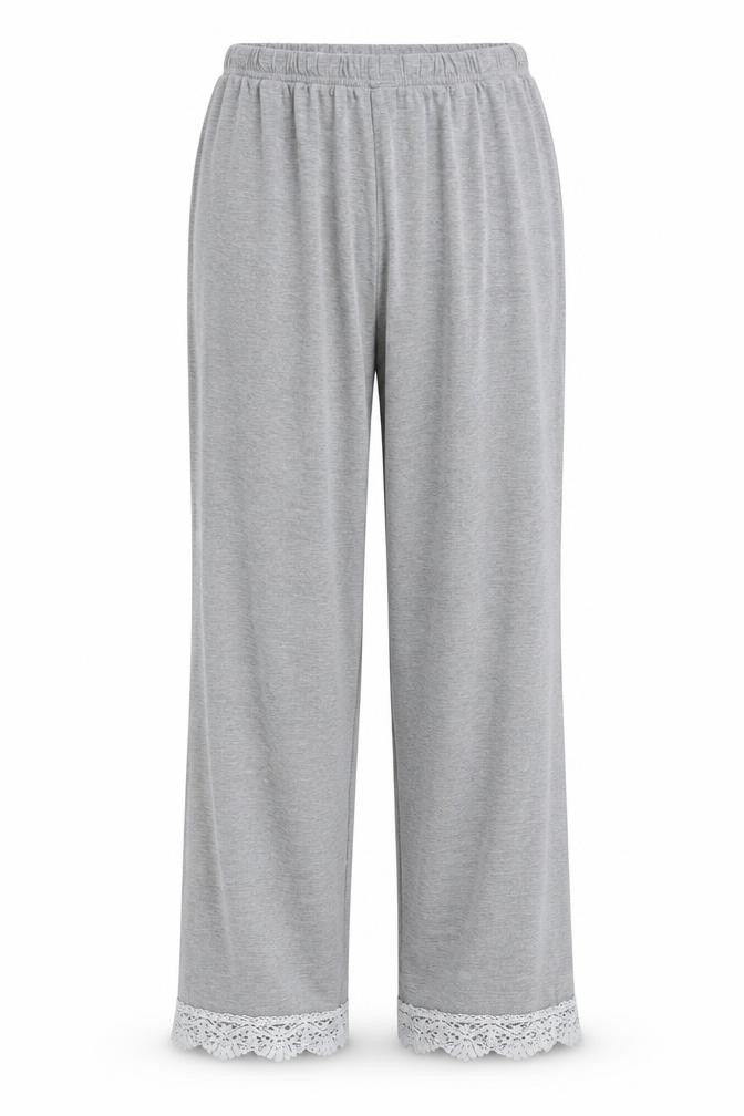 Front view of Topshop women’s grey trousers, size UK 8, 27-inch leg