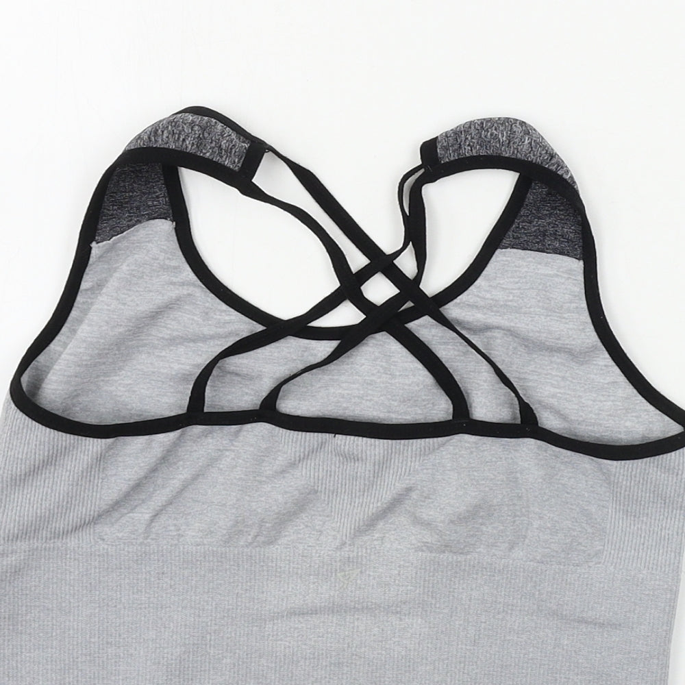 Womens UK Size 12 WORKOUT Grey Cropped Tank