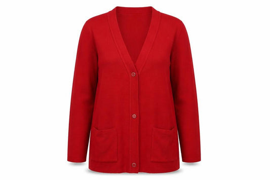 Womens UK Size M bm collection Red Cardigan Jumper