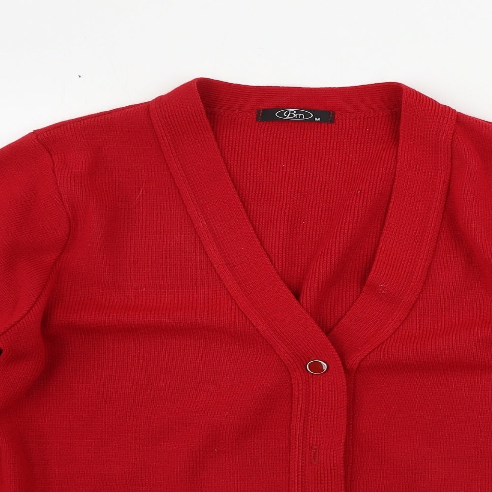 Womens UK Size M bm collection Red Cardigan Jumper