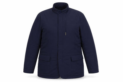 Front view of Skopes women’s blue jacket coat, size L