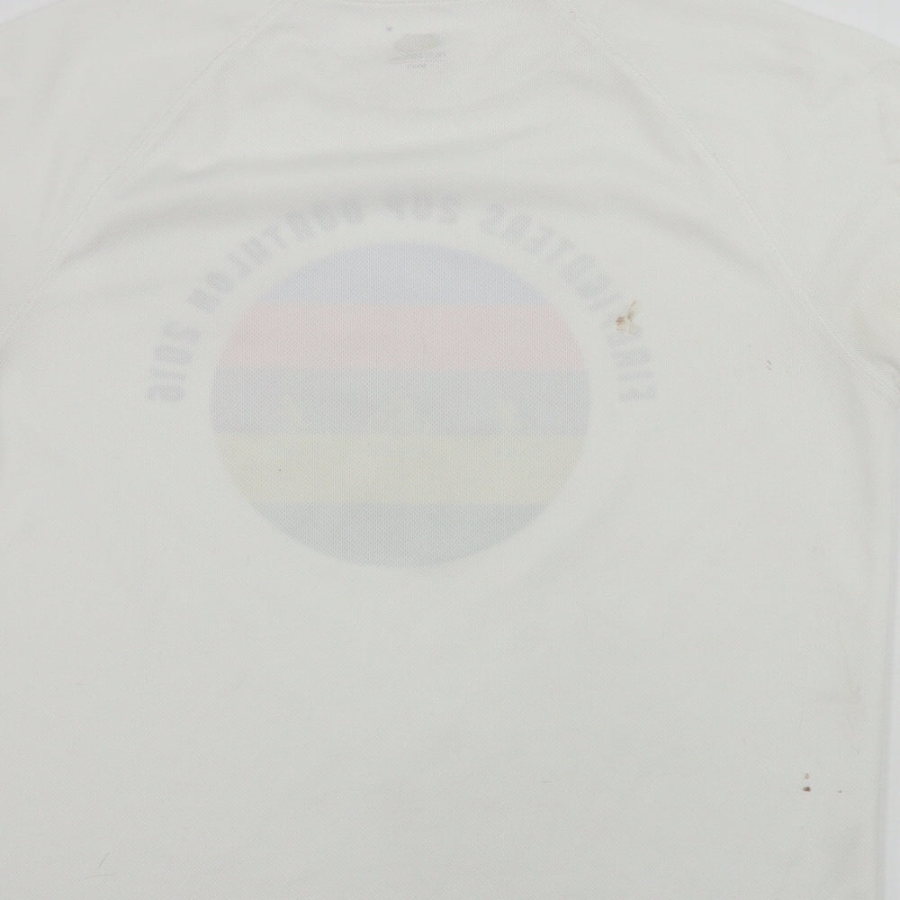 Womens UK Size M Fruit of the Loom White Basic T-Shirt
