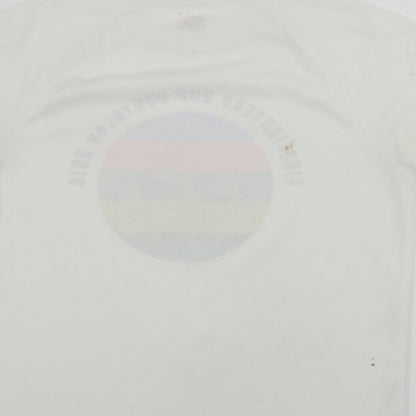 Womens UK Size M Fruit of the Loom White Basic T-Shirt