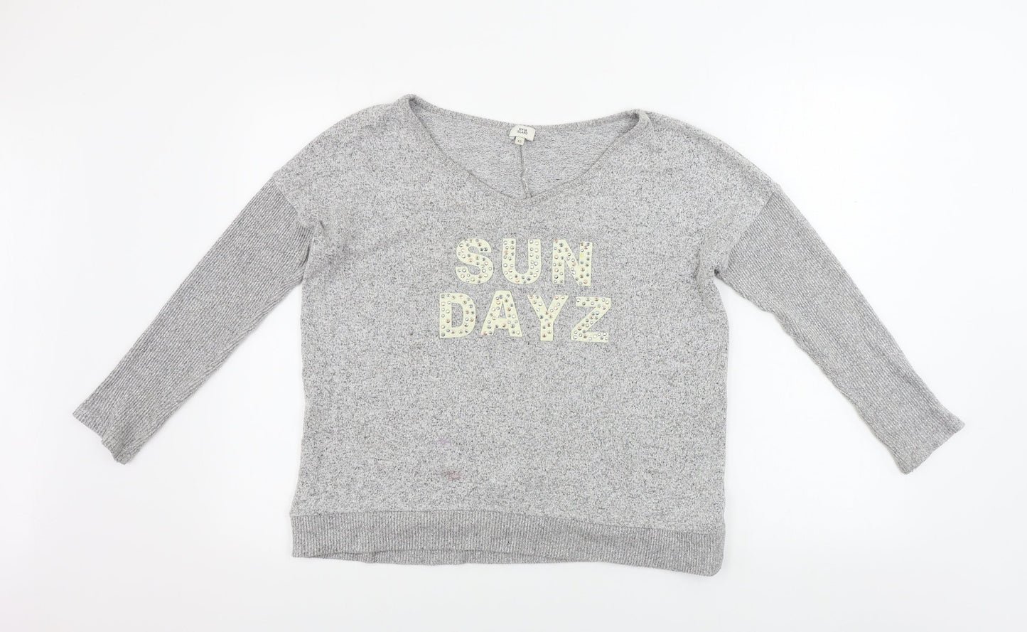 Womens UK Size XS river island Grey Pullover Jumper