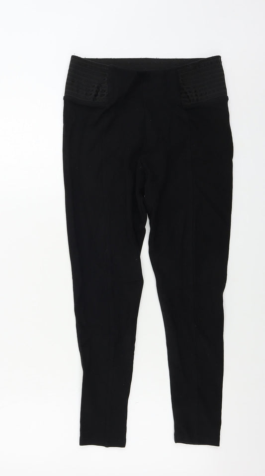 Womens UK Size 12 Topshop Regular Fit  Black Trousers