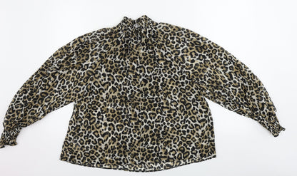 Primark  Womens Beige Animal Print  Basic Blouse Size 10