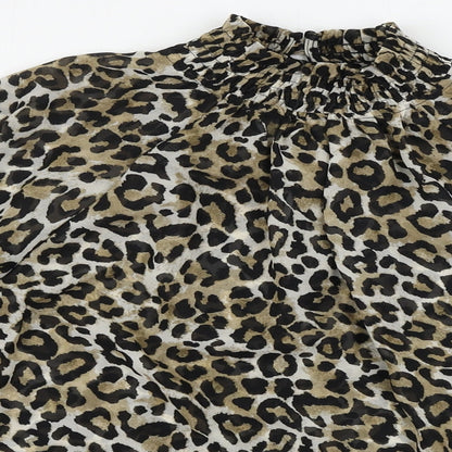 Primark  Womens Beige Animal Print  Basic Blouse Size 10