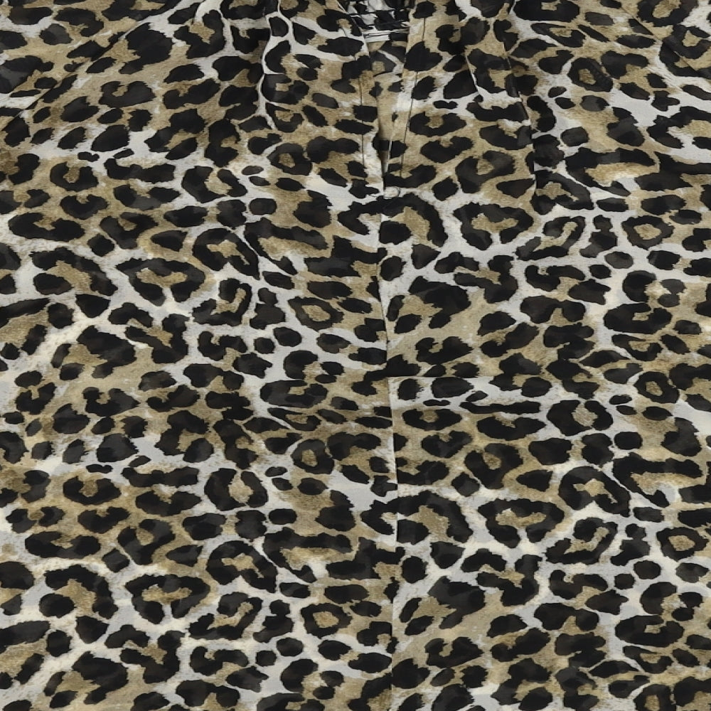Primark  Womens Beige Animal Print  Basic Blouse Size 10