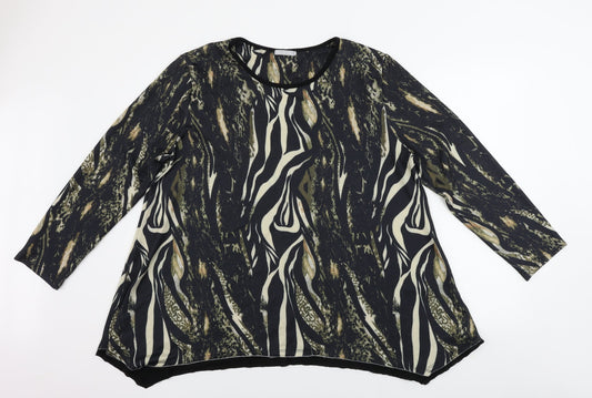 LV Clothing  Womens Brown Animal Print  Pullover Jumper Size M