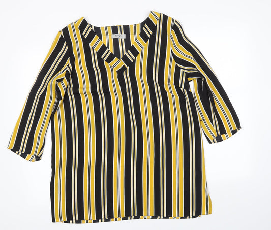 Matalan Womens Multicoloured Striped  Basic Blouse Size 14