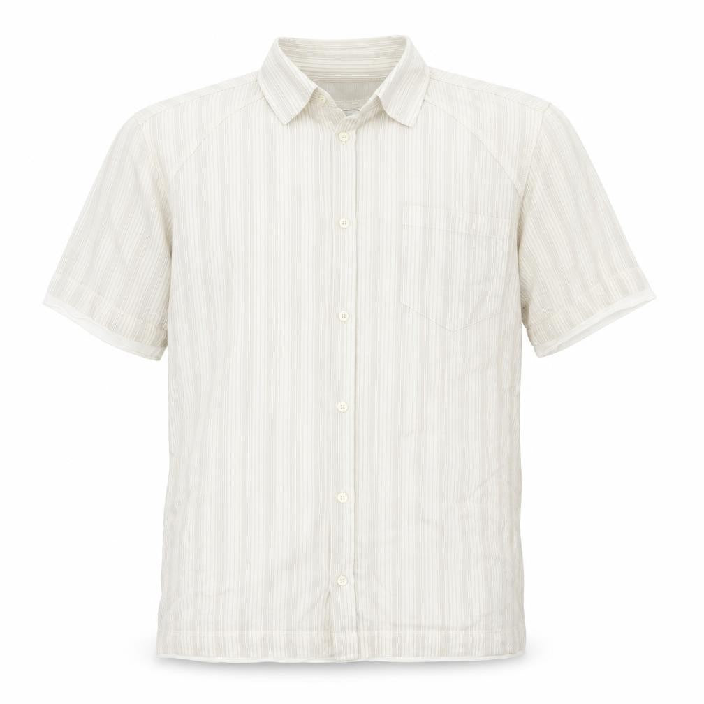 Mens UK Size L NEXT Beige  Button-Up Short Sleeve Casual Shirt