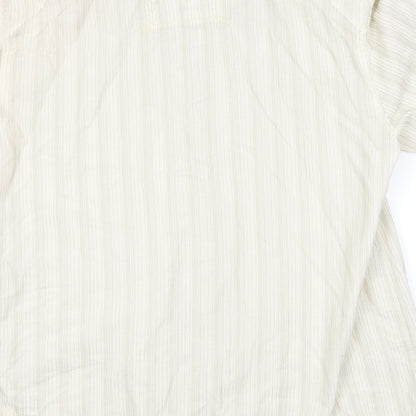 Mens UK Size L NEXT Beige  Button-Up Short Sleeve Casual Shirt